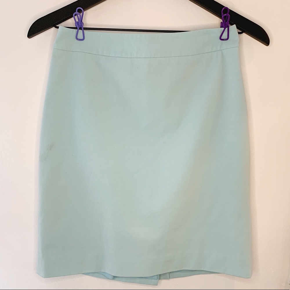 Light Blue Fitted Pencil Skirt